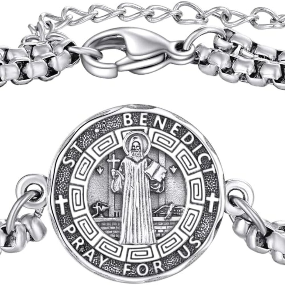 Sterling Silver Patron Saint Bracelet Religious Protector Jewelry Gift for Women
